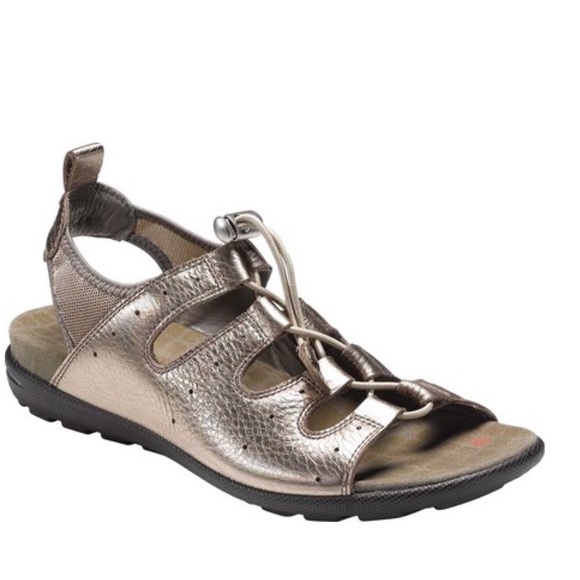 ECCO Jab Toggle Sandal Grey Metallic - Picture 1 of 3